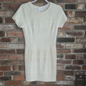 Collective Concepts Cream Textured Mini Dress